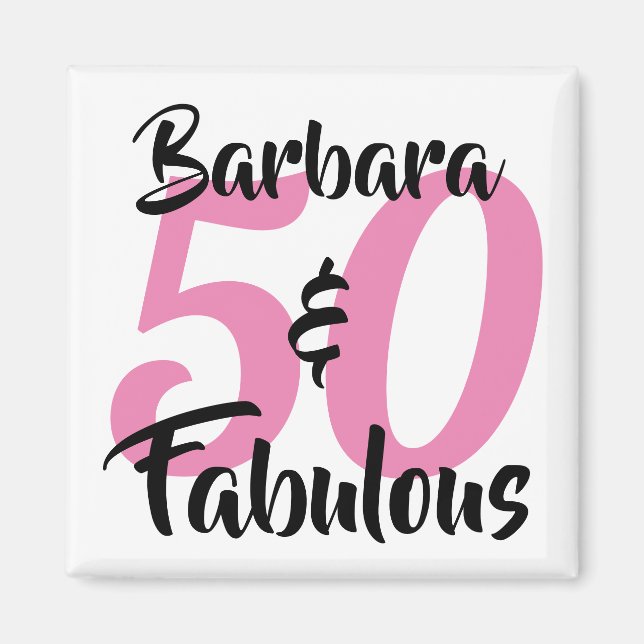 Aimant 50 et fabuleux fête d'anniversaire personnalisée (Devant)