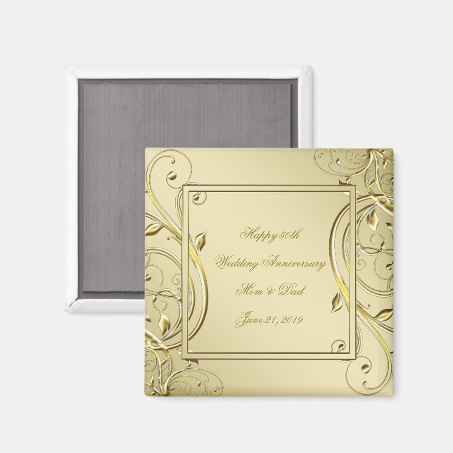 Aimant 50e anniversaire du Mariage de l'or (Recto/Verso)