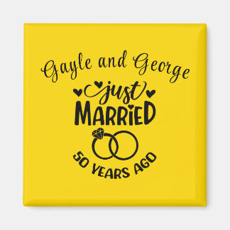 Aimant 50e anniversaire du Mariage Noms personnalisés