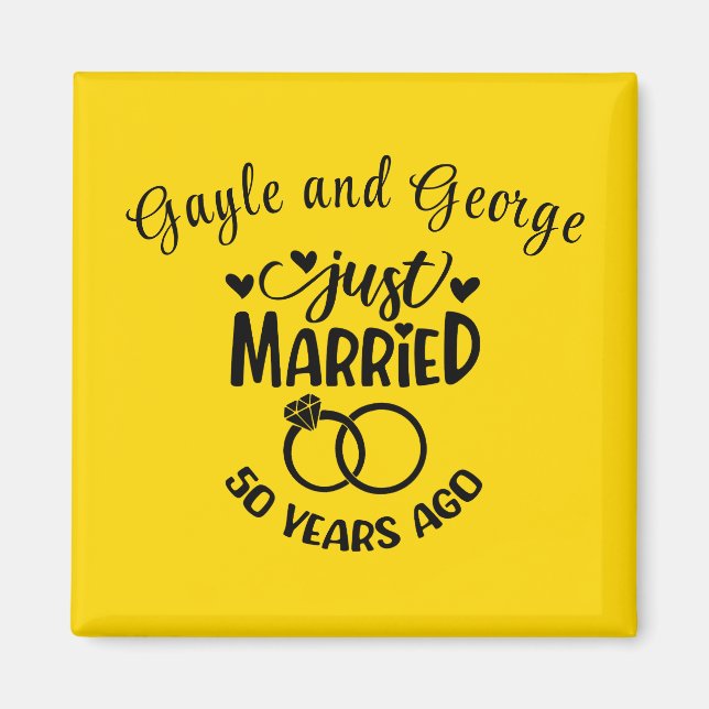 Aimant 50e anniversaire du Mariage Noms personnalisés (Devant)
