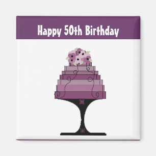 Aimant 50e anniversaire - Purple Designer Cake
