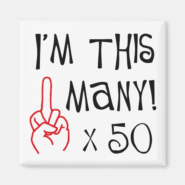 Aimant 50e anniversaire Salute du doigt médian (Devant)