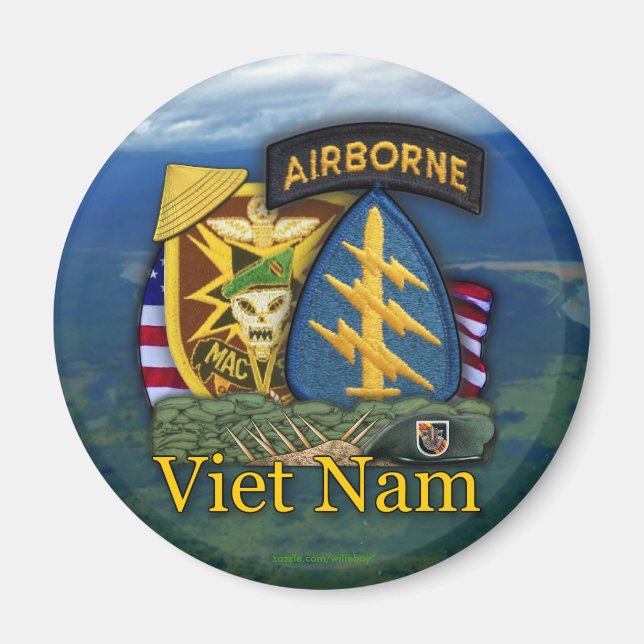 Aimant 5e bérets verts macv sog vietnam vétérinaires Magn (Devant)