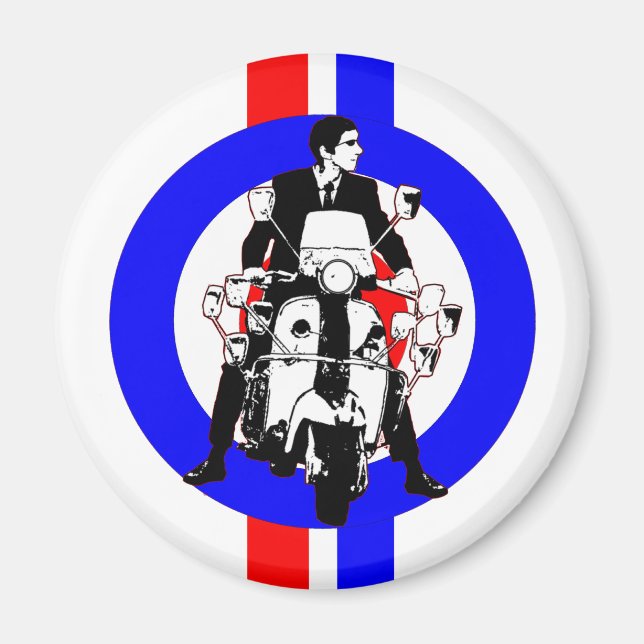 Aimant 60 Scooter Rideron cible et rayures (Devant)