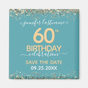 Aimant 60e anniversaire Enregistrer l'aimant de la date