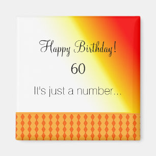 Aimant 60e anniversaire Orange Motif
