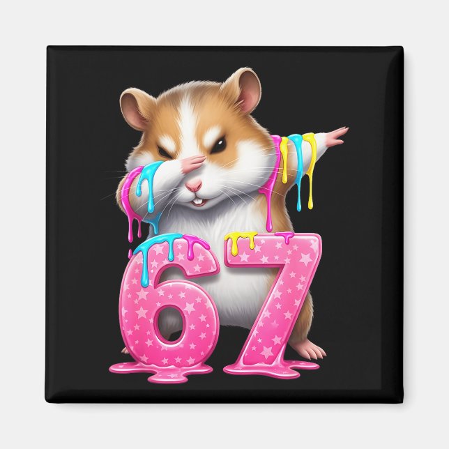 Aimant 67 Animals Funny 67 Brainrot Youth Kids Hamster 67 (Devant)