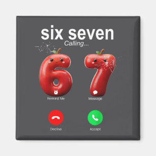 Aimant 67 Appelle Drôle Mème 67 Accepte Silly Six Sept
