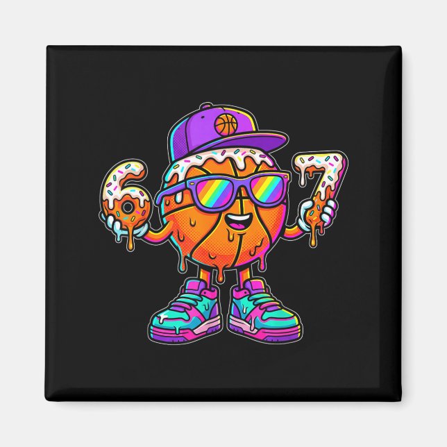 Aimant 67 Basketball Drip Six Seven Funny Meme Gen Alpha  (Devant)