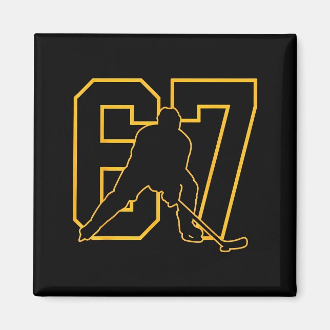Aimant 67 Brainrot Youth Ice Hockey Drip - Funny Kids 67  (Devant)