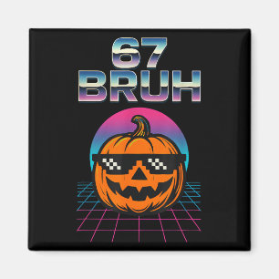 Aimant 67 Bruh Mème Halloween Citrouille 6 7 Brainrot Six