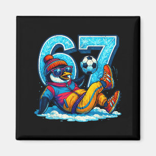 Aimant 67 Cadeau drôle de foot de pingouin d'hiver drôle