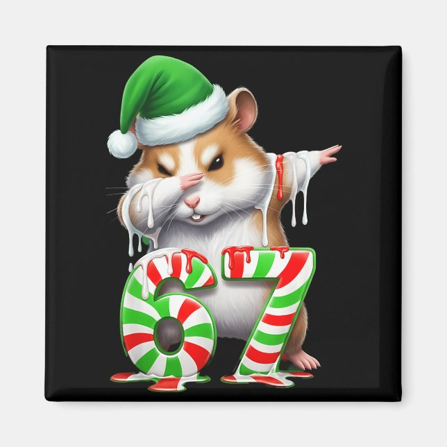 Aimant 67 Christmas Funny 67 Brainrot Youth Kids Hamster  (Devant)