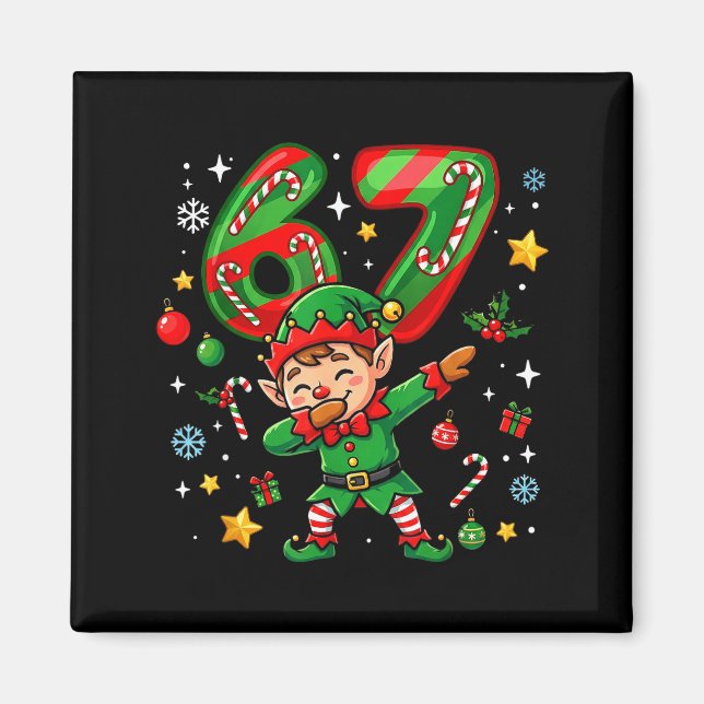 Aimant 67 Christmas Funny 67 Meme Youth Kids Elf 67  (Devant)
