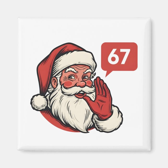 Aimant 67 Christmas Merry Six Seven Brainrot Santa Claus (Devant)