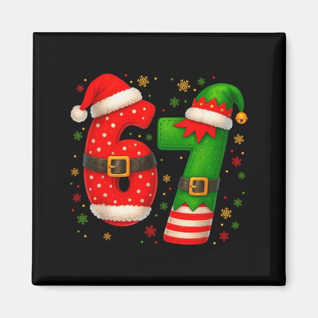 Aimant 67 Christmas Six Seven Costume Santa Claus  (Devant)