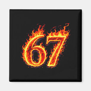 Aimant 67 feu six sept mème flammes argot numéro drôle