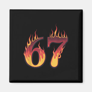 Aimant 67 Flames Drôle Six Sept Gen Alpha Meme Slang