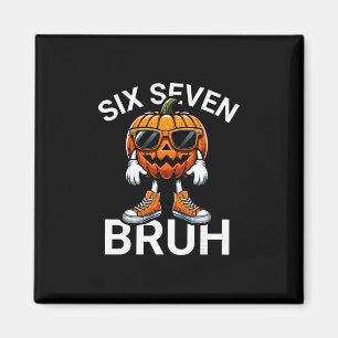 Aimant 67 Halloween Drôle Six Sept Mème Brainrot Citrouil