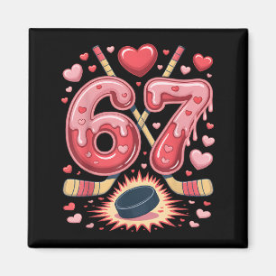 Aimant 67 Hockey cœur de la Saint-Valentin Design Cute Ic