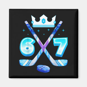 Aimant 67 Hockey Drip Drôle De Glace Mème Numéro Six Sept
