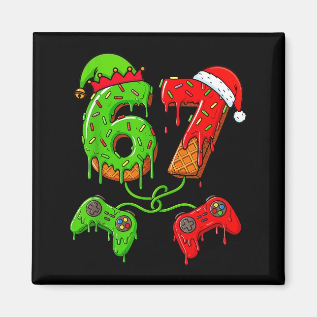 Aimant 67 Ice Cream Drip Meme Gamer Six Seven Christmas B (Devant)