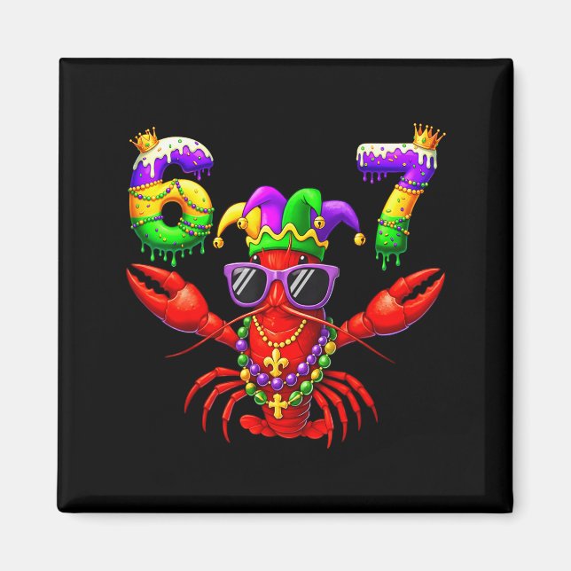 Aimant 67 Mardi Gras Crawfish Beads Six Seven Carnival Bo (Devant)