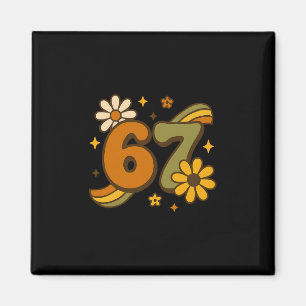 Aimant 67 Meme Automne Groovy Rétro 70 Six Sept Boho