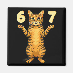 Aimant 67 Mème de chat Drôle Slang Gen Alpha Humour Pour