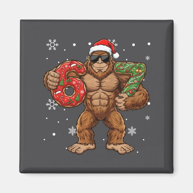 Aimant 67 Meme Funny Big Foot Six Seven Christmas Xmas Sa (Devant)
