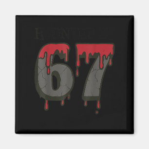 Aimant 67 Meme Halloween Hanté Effrayant - Six Sept Gén A