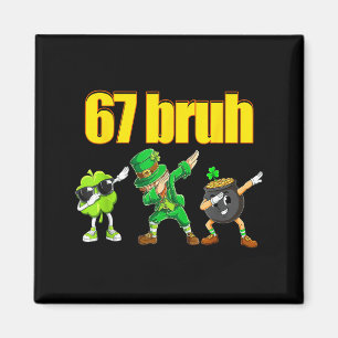 Aimant 67 mème lutin dabbing trèfle pot d'or st