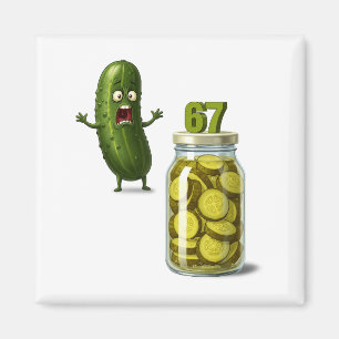 Aimant 67 Meme Pickle Surprise Un pot de pickles tranchée