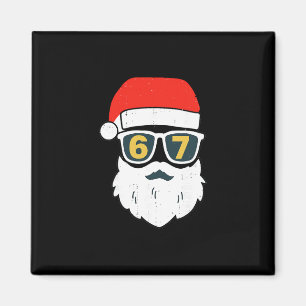 Aimant 67 Mème Six Sept Visage de Père Noël Enfants Homme