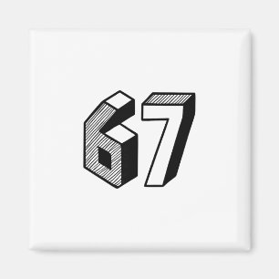 Aimant 67 Meme Six Seven 6-7 Blague drôle d'Internet Vira