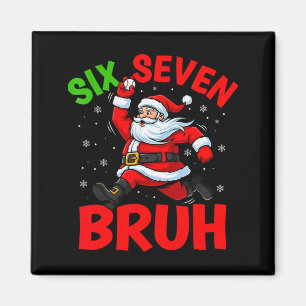 Aimant 67 Meme Six Seven Bruh Santa Baseball Drôle de Noë