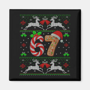 Aimant 67 Meme Six Seven Drôle Ugly Christmas Xmas Sweate