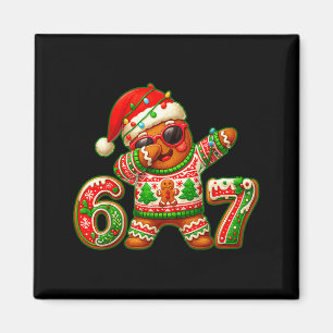 Aimant 67 Noël 6 7 Mème Homme en pain d'épice Xmas Pyjama