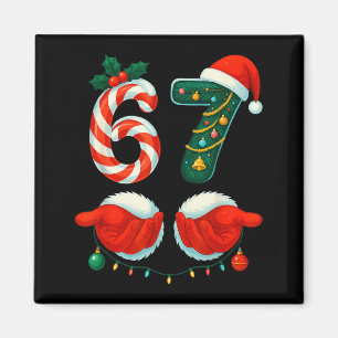 Aimant 67 Noël 6 7 Mème Pyjama Fête Gen Alpha Sl