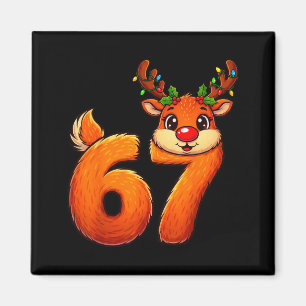 Aimant 67 Noël Drôle de Renne Bruh Mème Pyjama Femme