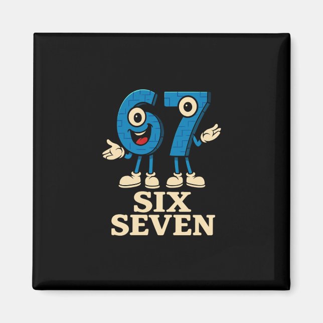 Aimant 67 Six Seven 6-7 - Funny Italian Brainrot Kids Gam (Devant)
