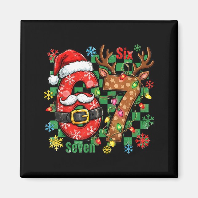 Aimant 67 Six Seven Funny Christmas 6 7 Meme Joke Boys Gi (Devant)
