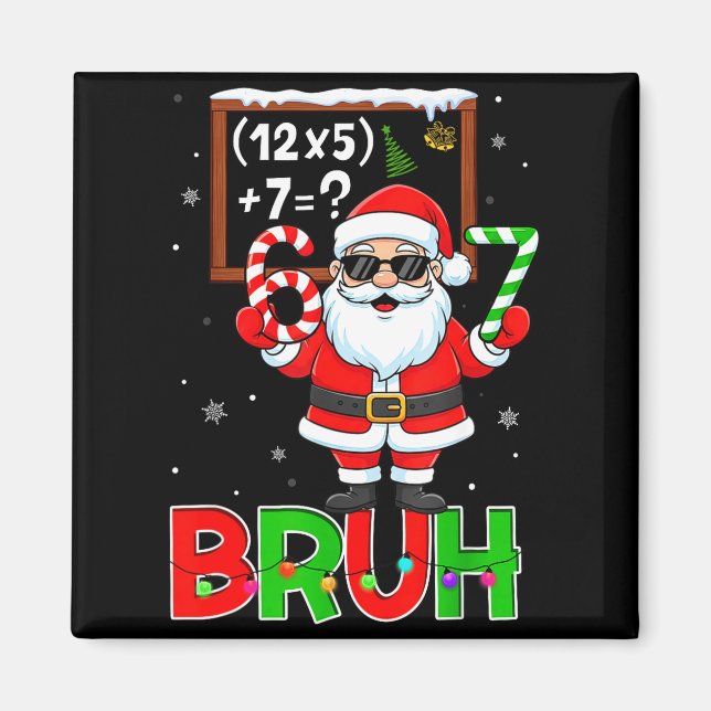 Aimant 67 Teacher Christmas Santa Six Seven Meme Math Equ (Devant)