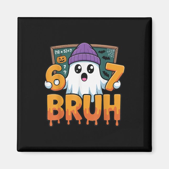 Aimant 67 Teacher Ghost Six Seven Meme Math Equation Bruh (Devant)