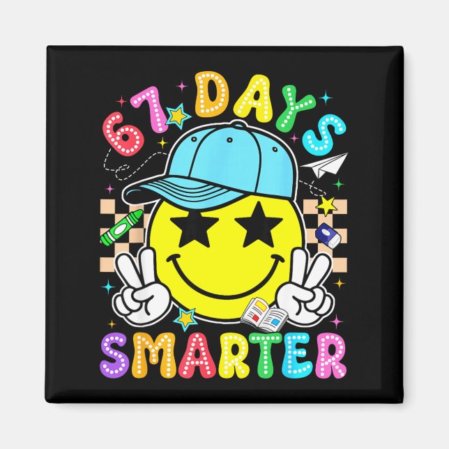 Aimant 67th Day Of School 67 Days Smarter Teacher Boy Gir (Devant)