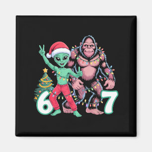 Aimant 6 7 Meme Noël Alien Sasquatch Six Sept Amusant