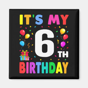 Aimant 6e anniversaire 6 six joyeux anniversaire garçons