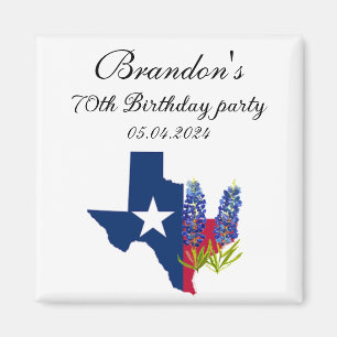 Aimant 70e anniversaire Bluebonnets Texas floral