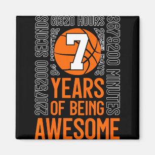 Aimant 7 ans d'être génial basket-ball 7e anniversaire _