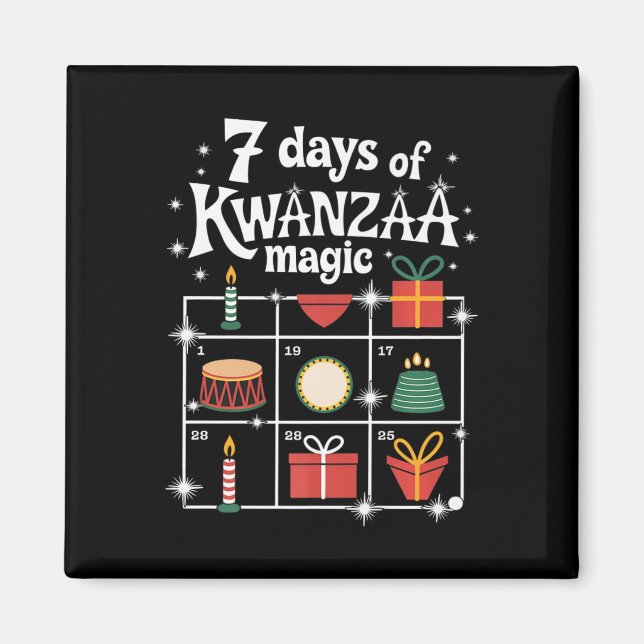 Aimant 7 Jours De Kwanzaa Kinara Magic Festive Magique Sy (Devant)